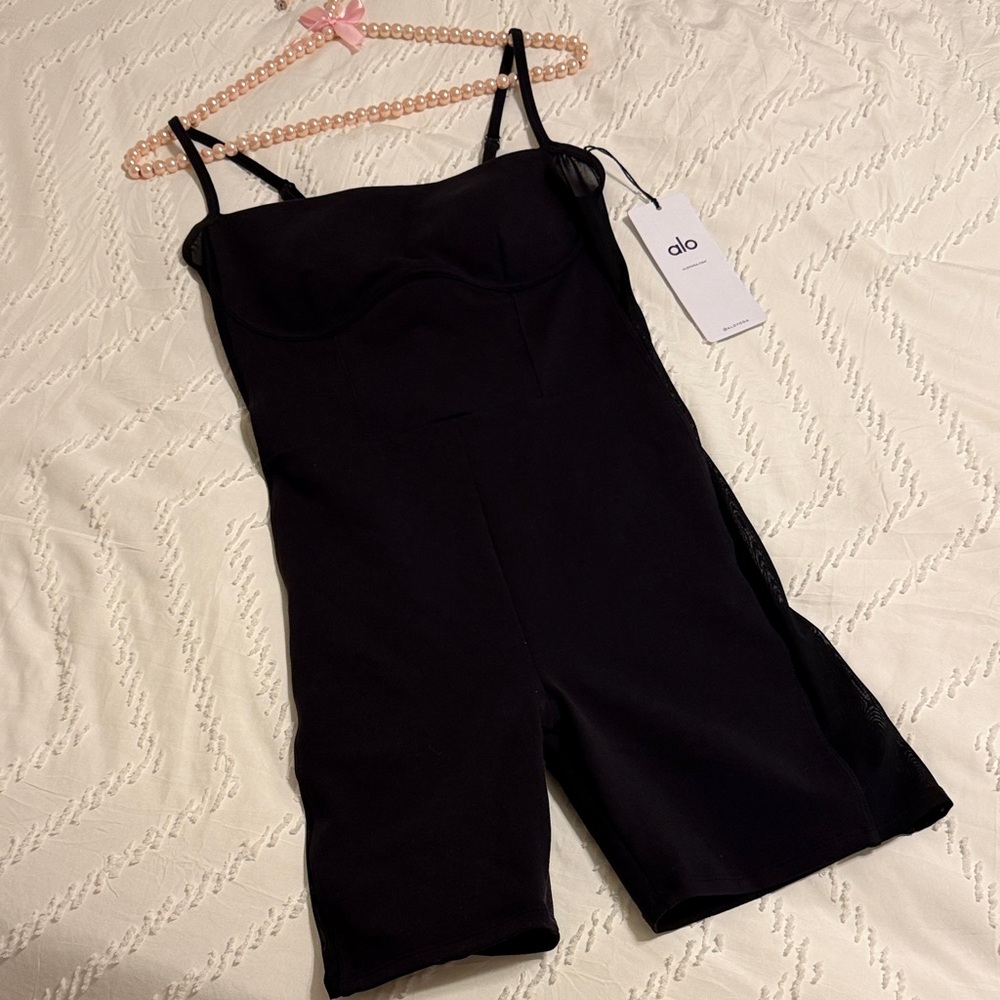 ALO Yoga Black Fitted Jumpsuit Romper